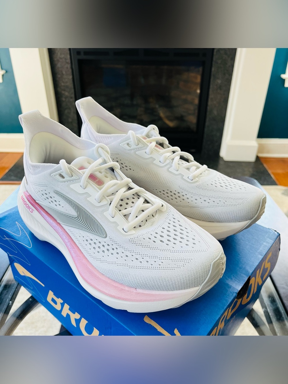 Sz 7.5 Brooks Glycerin 23 Women’s White/Harbor Mist/Metallic 120465-1B-133 new - Picture 3 of 7